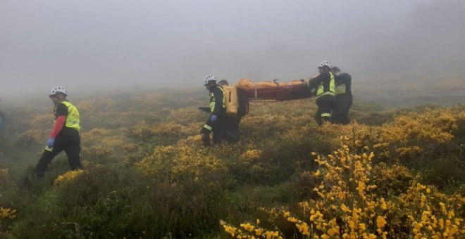 Rescatada una ciclista que se rompió la pierna en Vega de Liébana