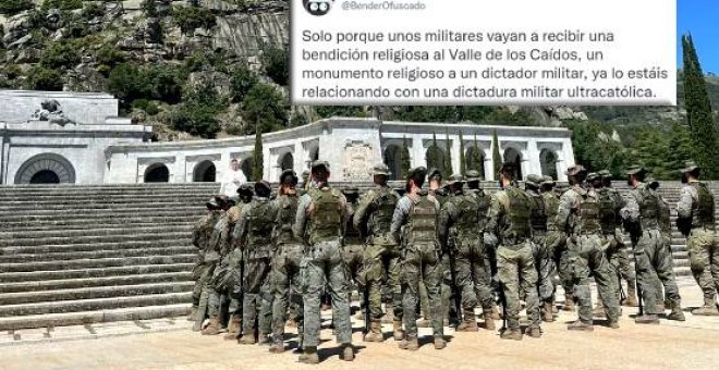 "Solo falta la música del NODO": bochorno ante la imagen de militares en el Valle de los Caídos