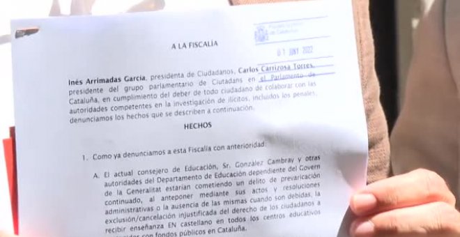 Arrimadas acusa al consejero de Educación catalán de actuar "como un matón"