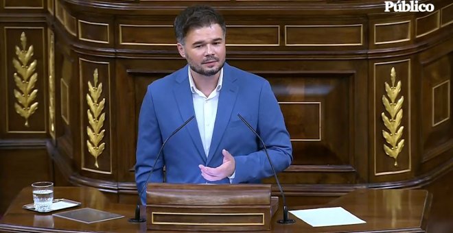 La advertencia de Rufián sobre el aumento del gasto en Defensa: "Más soldados, menos enfermeros; más tanques, menos hospitales"