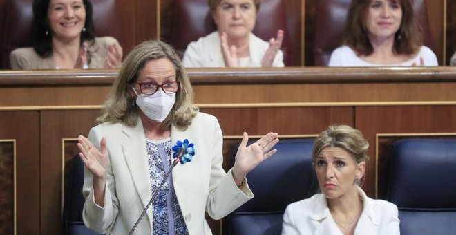 Nadia Calviño, sobre el patinazo de Feijóo con la prima de riesgo: "Son lapsus que tienen una orientación muy clara"