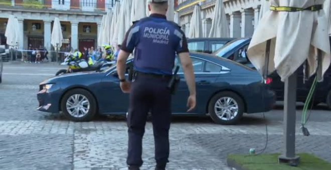 La Plaza Mayor de Madrid se convierte en el parking de la OTAN