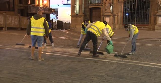 Las calles de Pamplona, listas para los Sanfermines