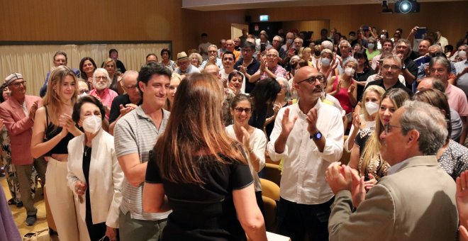 Només Junts i el seu entorn participen a un acte de suport a Borràs