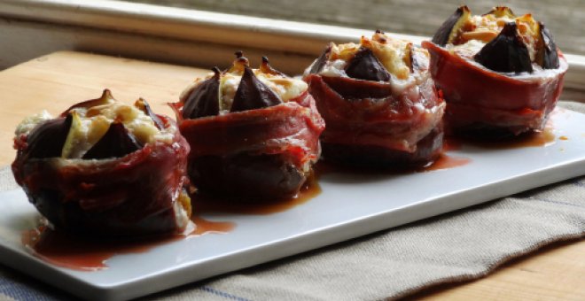 Pato confinado - Receta de higos rellenos con queso, frutos secos y jamón serrano