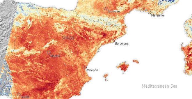 El intenso calor visto desde el espacio