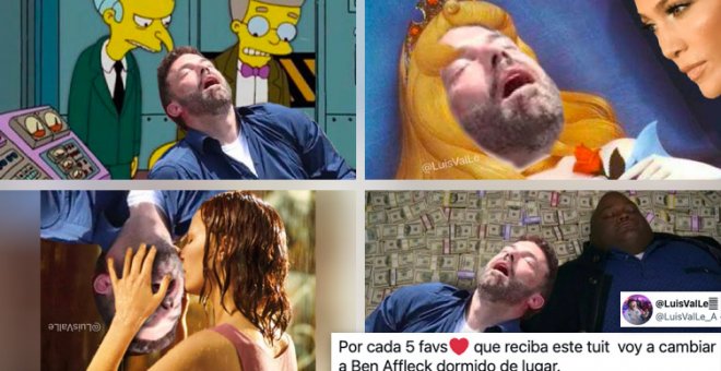 El maravilloso hilo de un tuitero cambiando de lugar a Ben Affleck dormido por cada cinco 'favoritos' que recibe