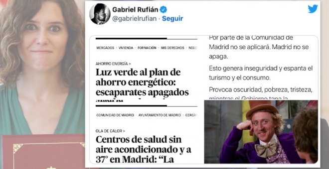 La respuesta de Gabriel Rufián (y de otros tuiteros) ante la última polémica de Ayuso con el Gobierno