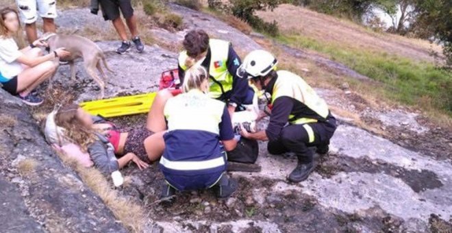 Evacuan a una mujer de La Ojerada con posible rotura de tibia