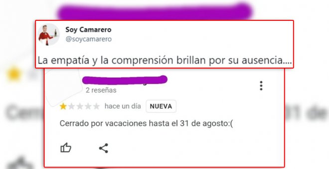 Un restaurante recibe una reseña negativa tras cerrar por vacaciones: "La empatía y la comprensión brillan por su ausencia"