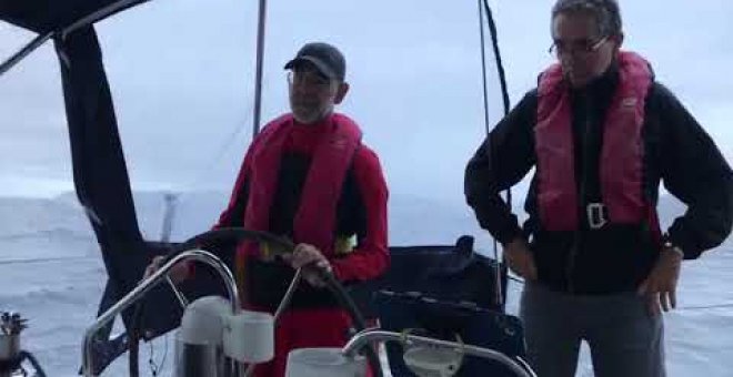 Viento, lluvia y un cabo roto, retos del Klaudia antes de iniciar el Camino de Santiago a pie