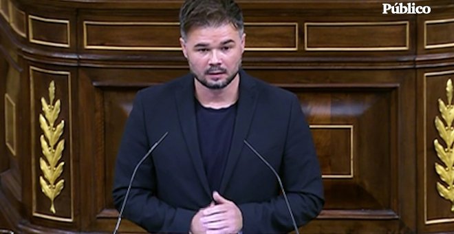 Rufián le propone a Vox que protesten por otros retrasos como los dos años sin luz en la Cañada Real