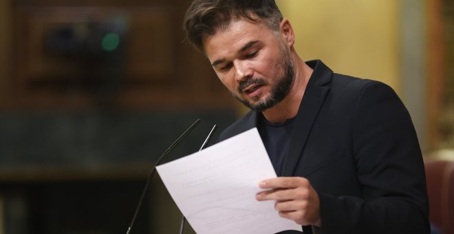 Gabriel Rufián critica al Gobierno por los Presupuestos: "Son los más militaristas de la historia"