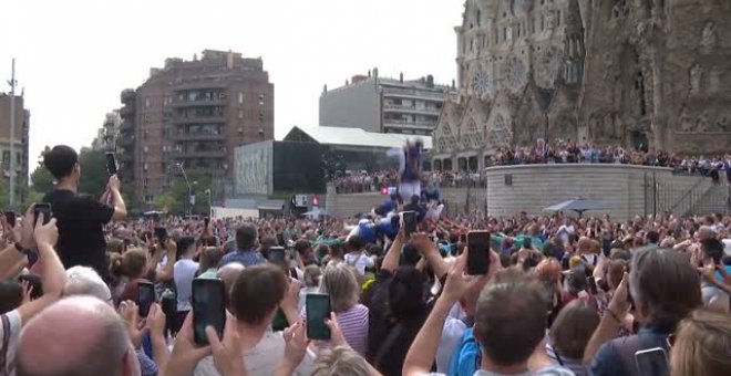 Siete heridos en los Castellers de la Vila de Gracia