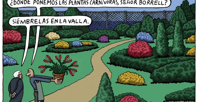 Borrell en su jardín