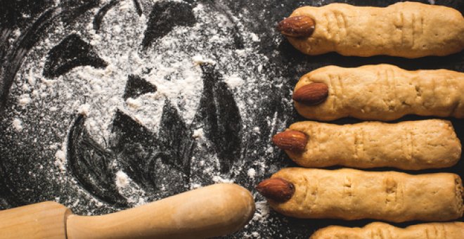 Pato confinado - Receta de galletas de dedo de bruja para Halloween