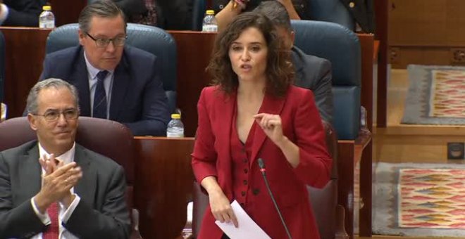 Ayuso cuestiona en la Asamblea de Madrid el testimonio de la médica agredida el pasado domingo