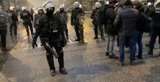 Disturbios en las calles de Bruselas tras la derrota de Bélgica ante Marruecos