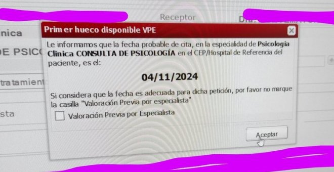 La desesperación de una médica que solo puede ofrecerle a una paciente una consulta psicológica en ¡noviembre de 2024!