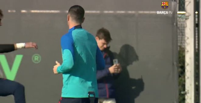 Lewandowski, gran novedad en el entrenamiento del Barça