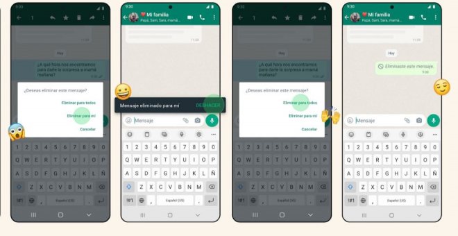 WhatsApp te dará cinco segundos para recuperar mensajes borrados