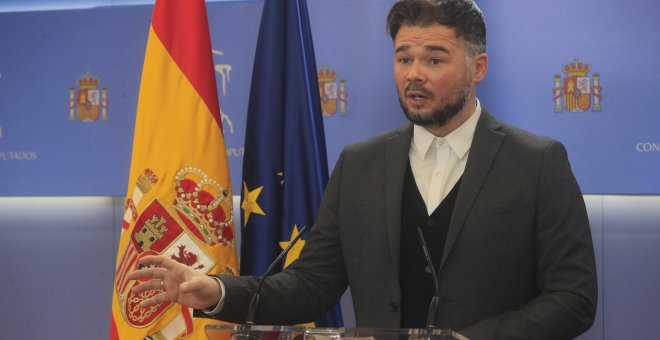 Rufián: "Aunque una parte del Poder Judicial le ha declarado la guerra a una serie de partidos e ideas, es subsanable"