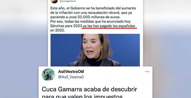 Gamarra critica las medidas anticrisis porque los ciudadanos "ya las han pagado": "Acaba de descubrir para qué valen los impuestos"