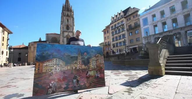 Toño Velasco mostrará en Trascorrales su homenaje a las plazas de Oviedo