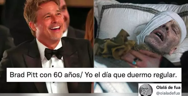 Fascinación con el aspecto de Brad Pitt a sus 59 años en los Globos de Oro: "Es el Jordi Hurtado norteamericano"