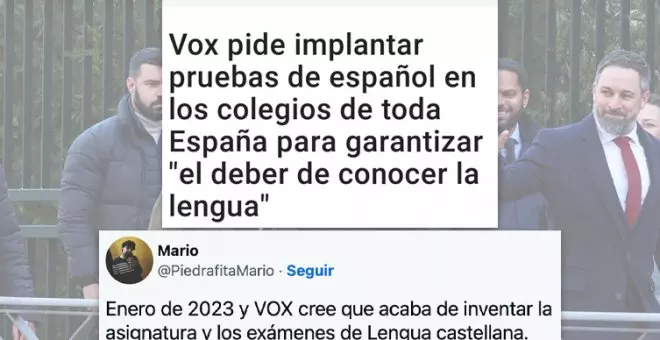 Vox pide implantar pruebas de español en los colegios y provoca el pitorreo: "Llamémoslos, como idea loca, exámenes de Lengua"