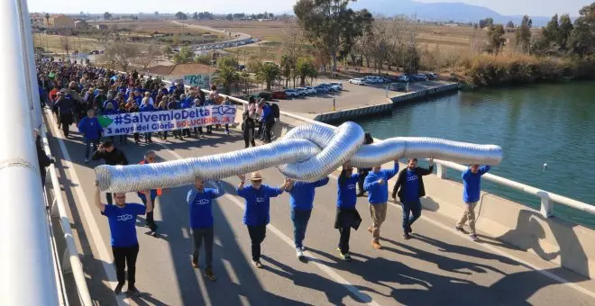 Més de 2.000 persones es mobilitzen per reclamar mesures urgents per protegir el Delta de l'Ebre