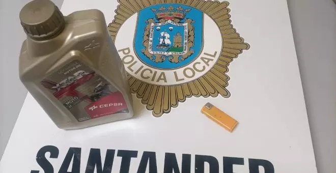 Detenido el autor de quemar varios contenedores en Santander al incautarle una navaja, aceite de motor y un mechero