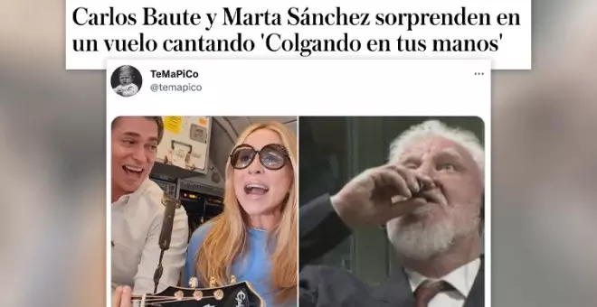 El concierto improvisado de Carlos Baute y Marta Sánchez en un avión: "Esto merece un capítulo de 'Mayday catástrofes aéreas'"