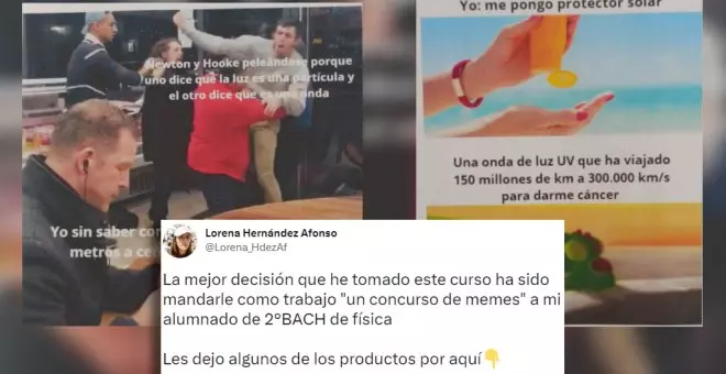 El original concurso de memes de una profesora de Física triunfa entre sus alumnos: "La mejor decisión que he tomado este curso"