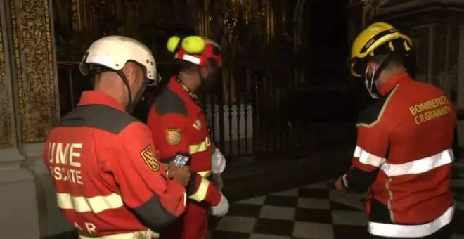 Simulacro de terremoto en la Catedral de Granada para poner a prueba la protección del patrimonio cultural