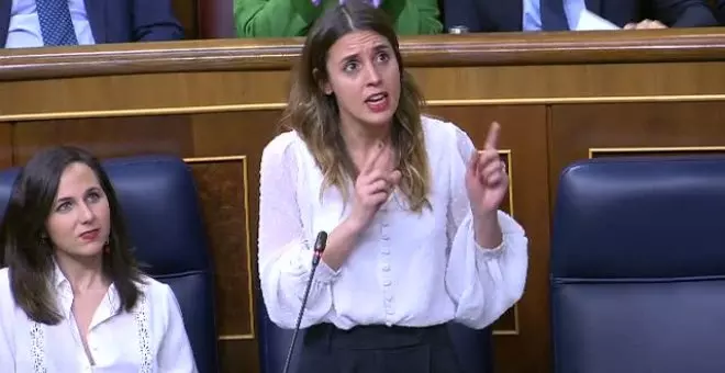 Irene Montero: "Los derechos feministas no se negocian con el Partido Popular"