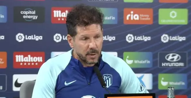 Simeone: "No nos alejamos del partido a partido y de estar pendientes del Mallorca, que está haciendo un gran trabajo"