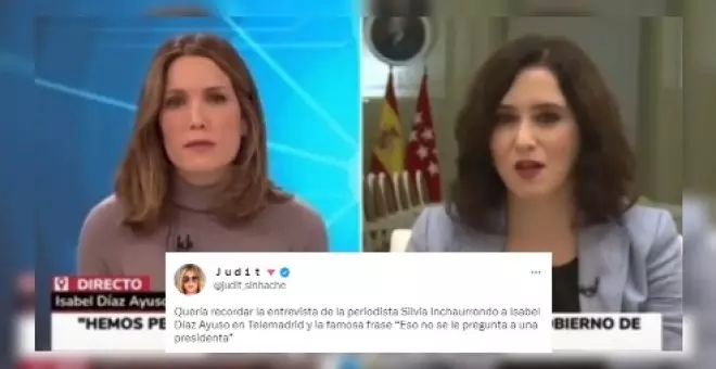 Las redes recuerdan la entrevista de Silvia Intxaurrondo en la que Ayuso quedó expuesta: "Eso no se le pregunta a una presidenta"