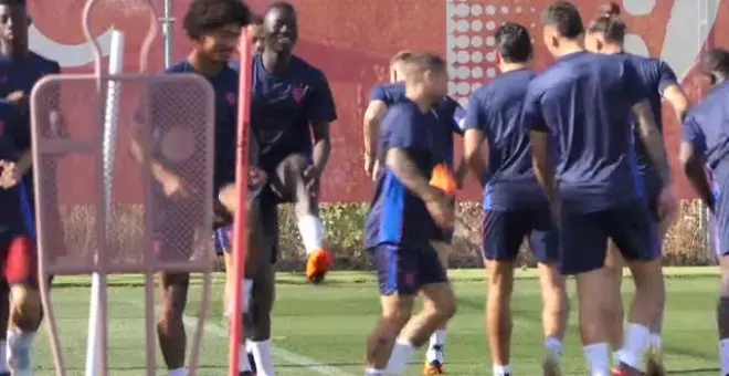 Entrenamiento del Sevilla previo a la crucial eliminatoria europea contra la Juventus