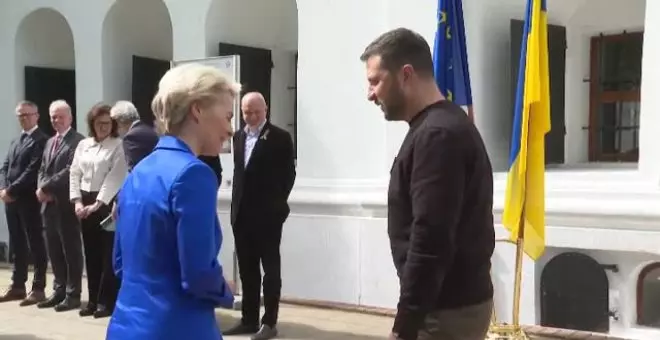 Zelenski recibe a Von del Leyen en Kiev