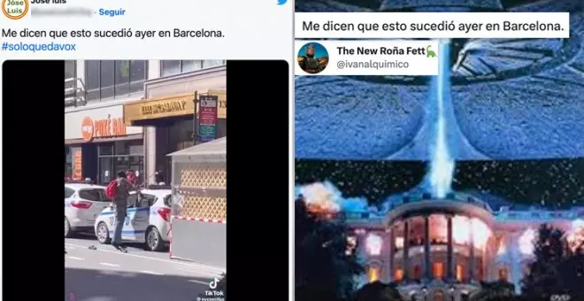 "Me dicen que esto sucedió ayer en Barcelona": los tuiteros se chotean de la estrategia del miedo de las derechas