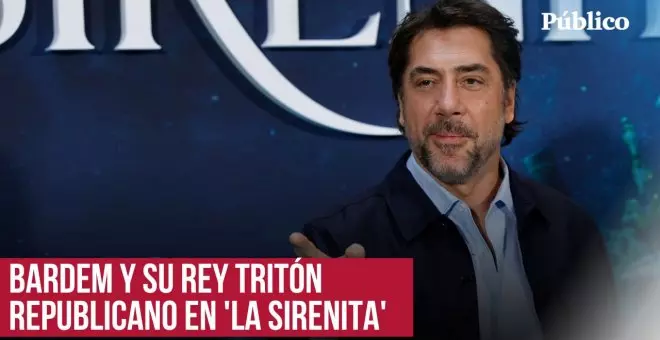 Bardem presenta su rey Tritón en 'La Sirenita' gritando "¡Viva la República!"