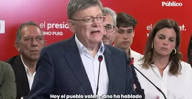 Ximo Puig, tras perder la presidencia de la Generalitat. "Espero que la sociedad valenciana no caiga en la división ni en las trincheras"