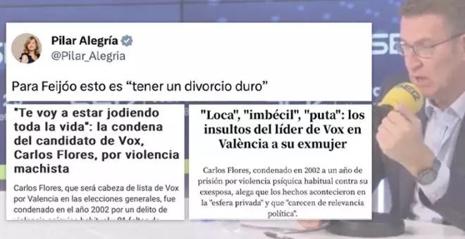 "No es un divorcio duro, se llama violencia machista": críticas a Feijóo por su eufemismo de barra de bar