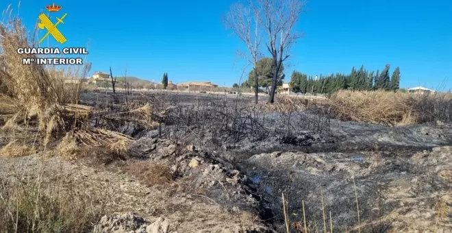 Dos investigados por un incendio forestal ocurrido en marzo en las proximidades de una reserva natural en Tobarra