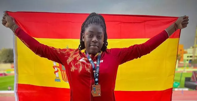 Andrea Tankeu, oro y bronce en el Iberoamericano Sub 18 con récord de Cantabria Absoluto en disco