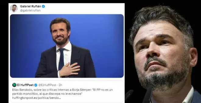 El recordatorio de Gabriel Rufián a Elías Bendodo tras decir que el PP no echa "al que discrepa"