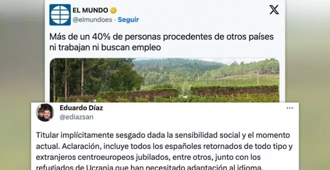 Críticas al tuit ambiguo de 'El Mundo' que ha generado una oleada de comentarios xenófobos