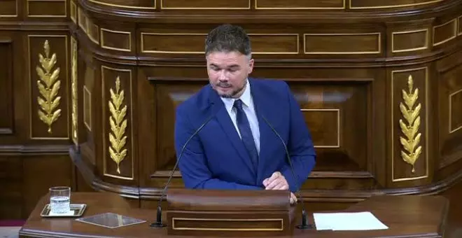 Rufián: "O la amnistía contempla una salida para que el pueblo de Cataluña vote su estatus político o servirá de muy poco"