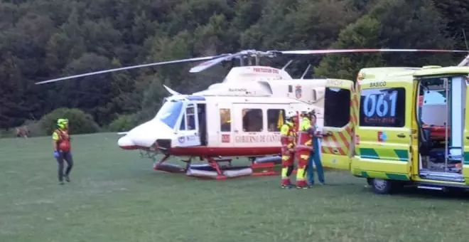 Herida grave una conductora tras salirse de la calzada en Espinama